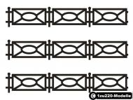 Art-Nr. 14001 - Niedriger Parkzaun - Höhe ca. 2mm - Länge ca. 25cm